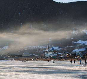 Пейзаж берега Байкала из нашего корпоративного тура
